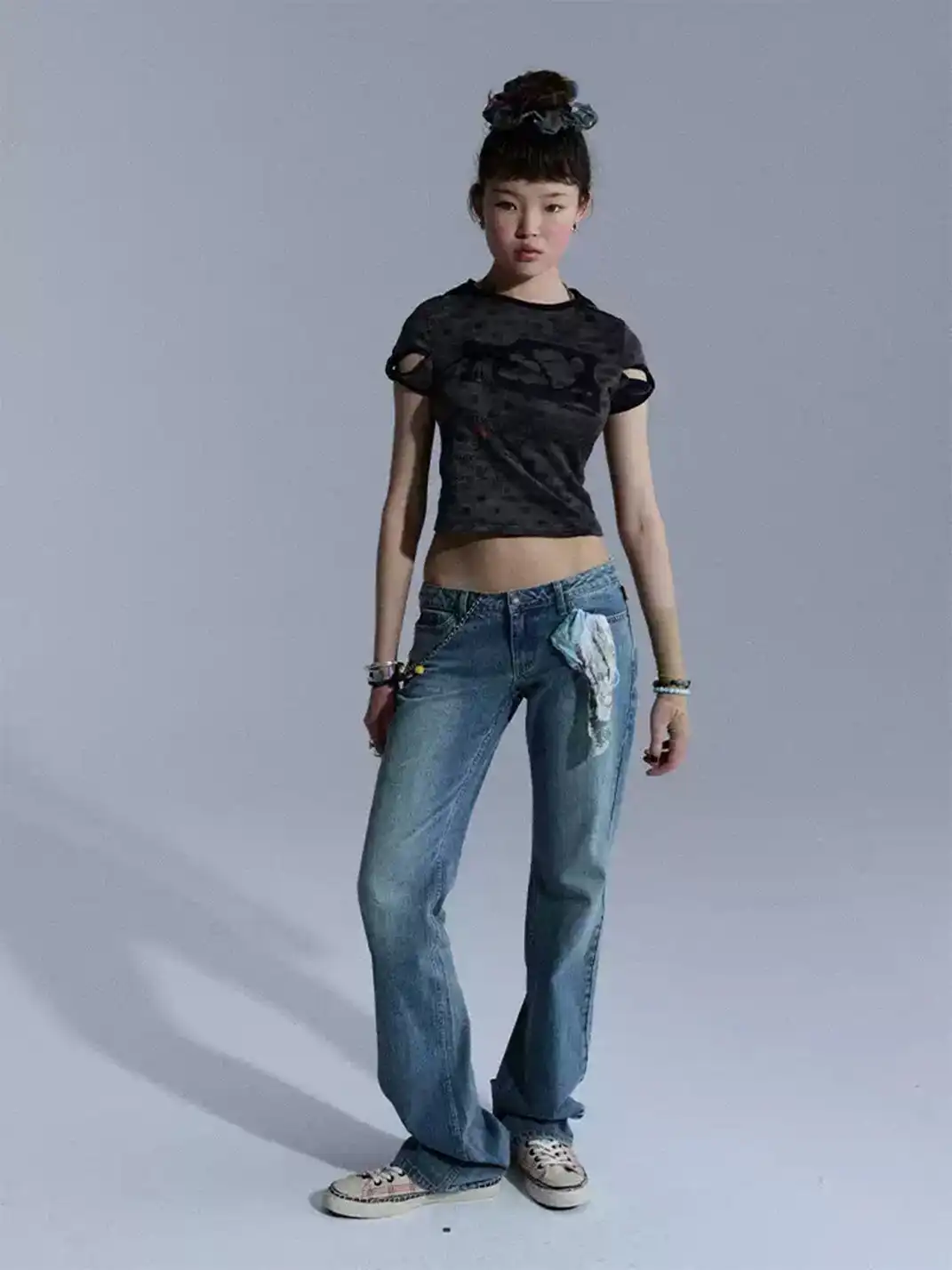 Achihara | Low Waist Slim Flare Jeans