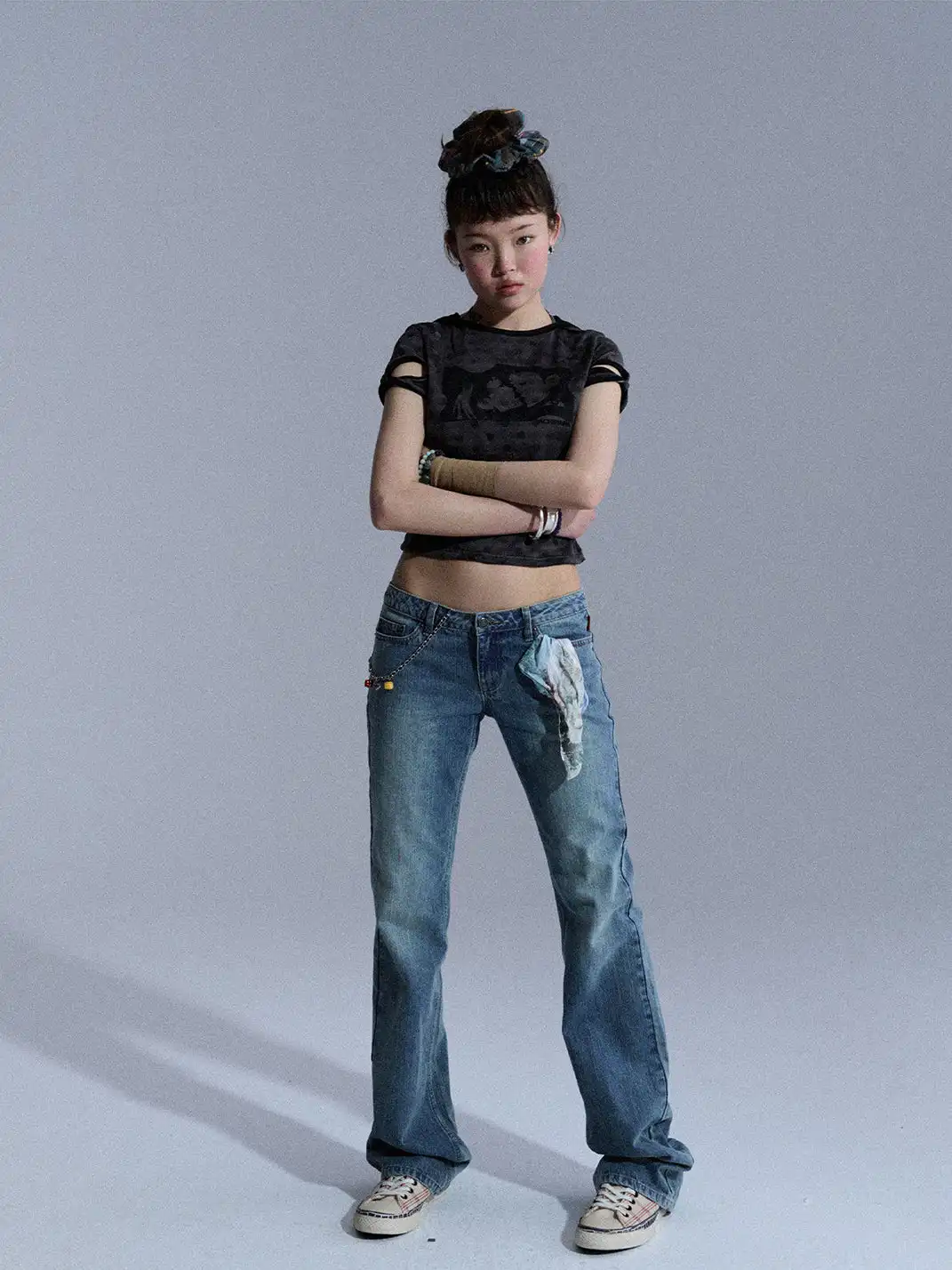 Achihara | Low Waist Slim Flare Jeans