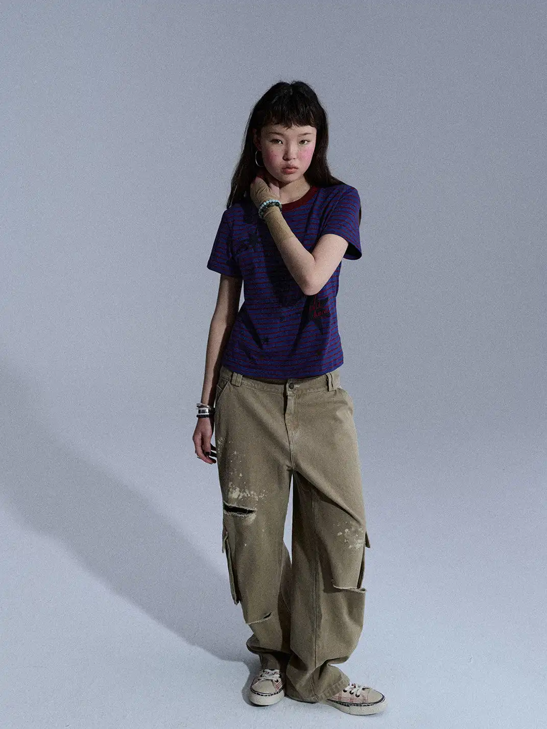 Achihara | Distressed Ripped Washed Long Pants