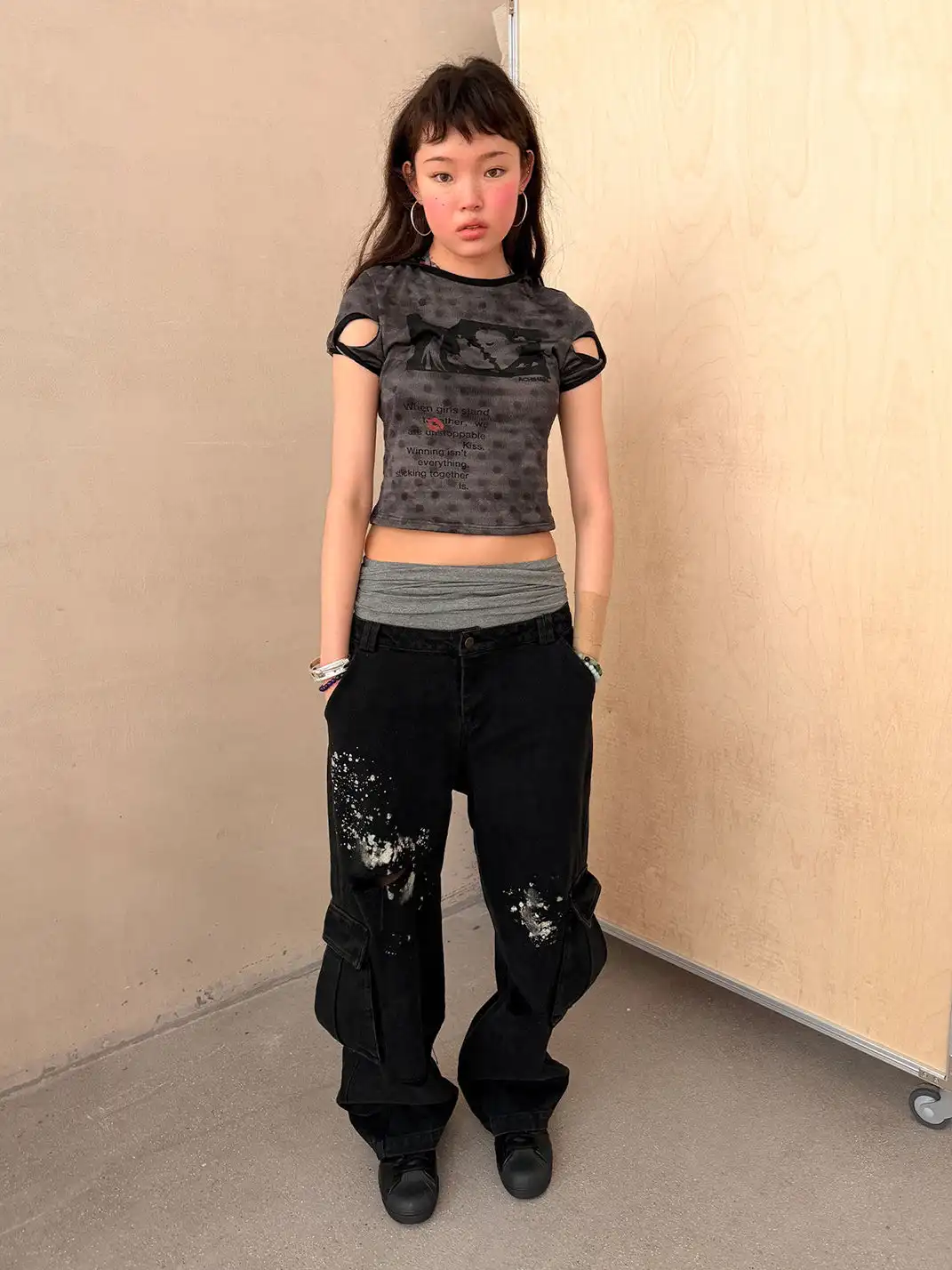 Achihara | Distressed Ripped Washed Long Pants