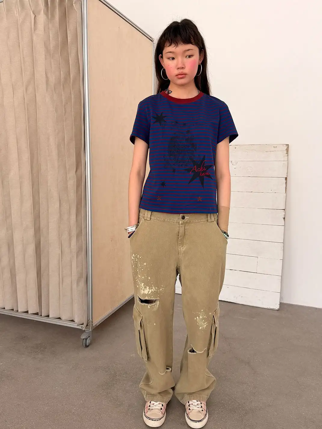 Achihara | Distressed Ripped Washed Long Pants