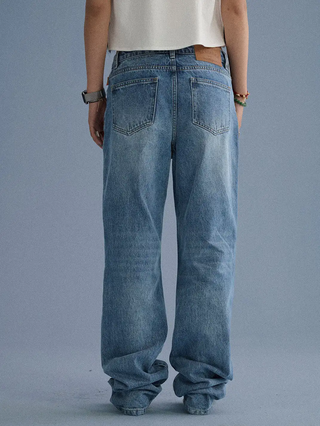 Achihara | Distressed Letter Print Versatile Jeans