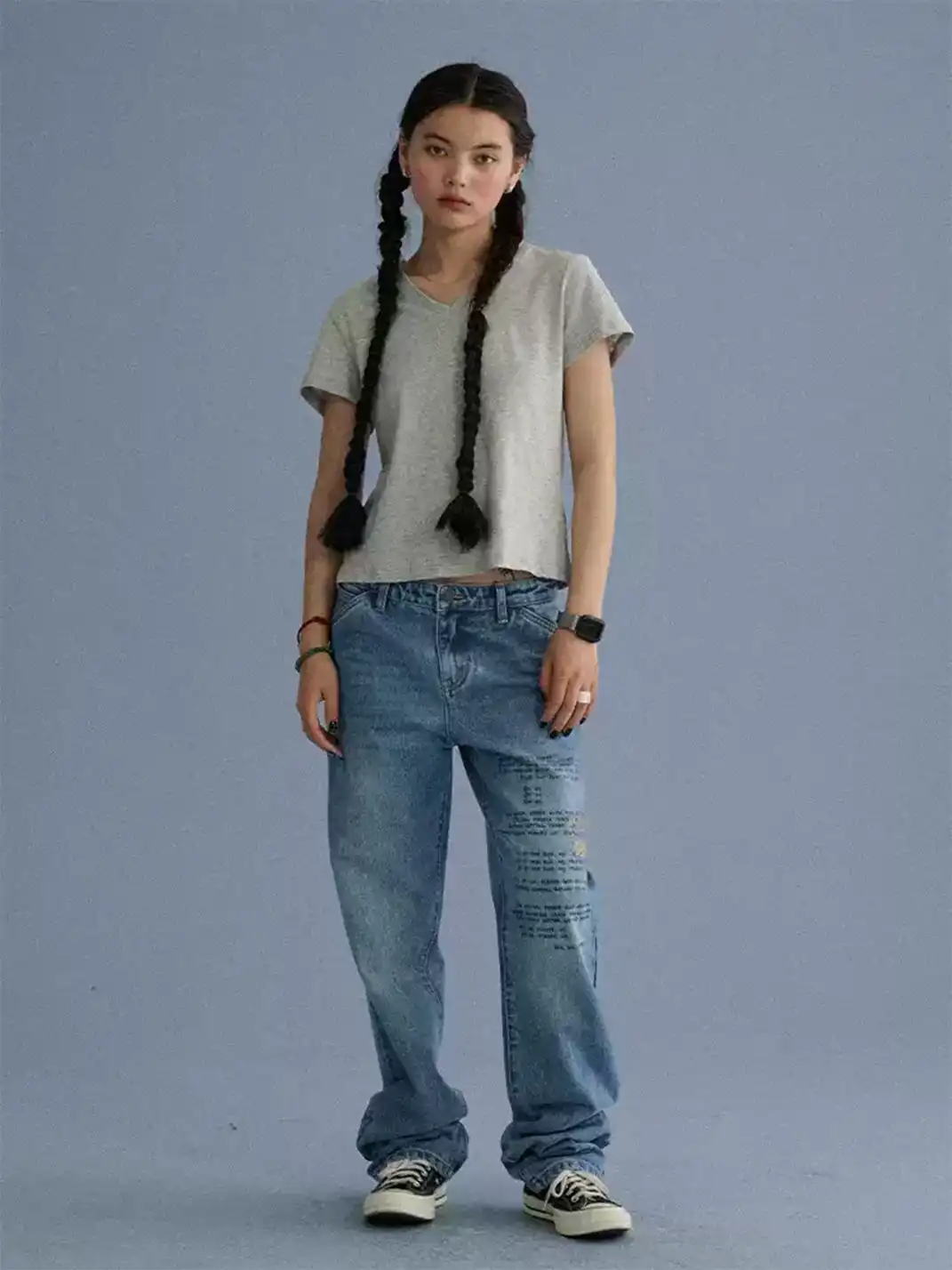 Achihara | Shoulder-Fitted Cropped Slim Basic T-Shirt