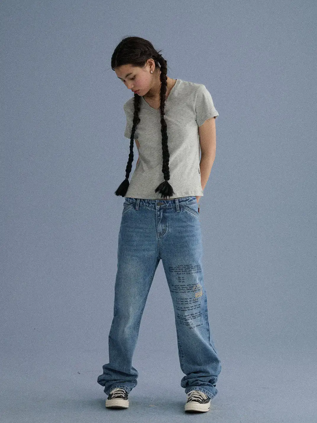 Achihara | Shoulder-Fitted Cropped Slim Basic T-Shirt