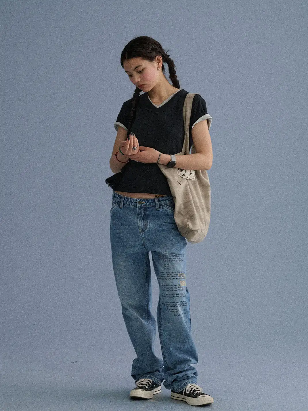 Achihara | Shoulder-Fitted Cropped Slim Basic T-Shirt