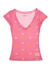 DeleteEX | Floral Print Deep V Neck T-Shirt
