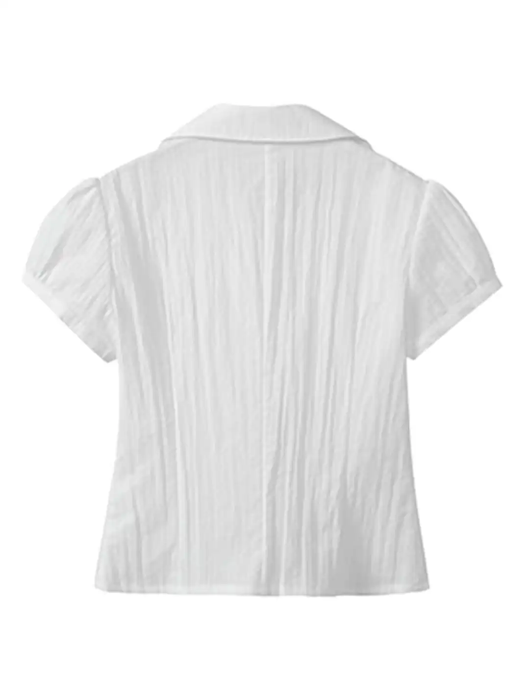 DeleteEX | Shell Double-Breasted Puff Sleeve Shirt