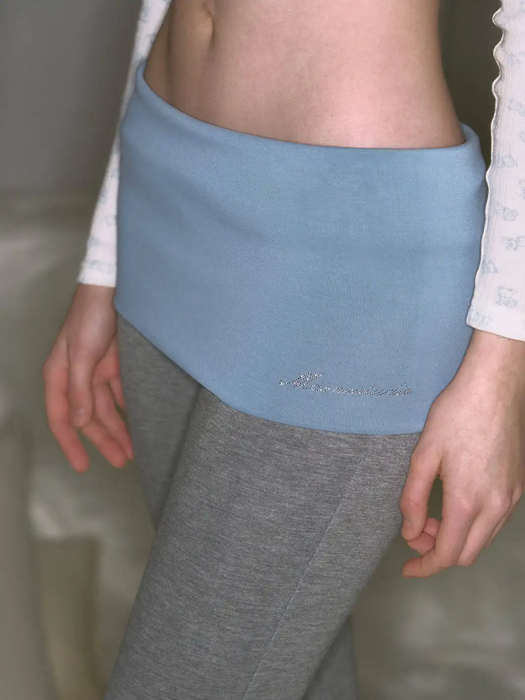 DeleteEX | Colorblock Layered Rhinestone Flared Yoga Pants