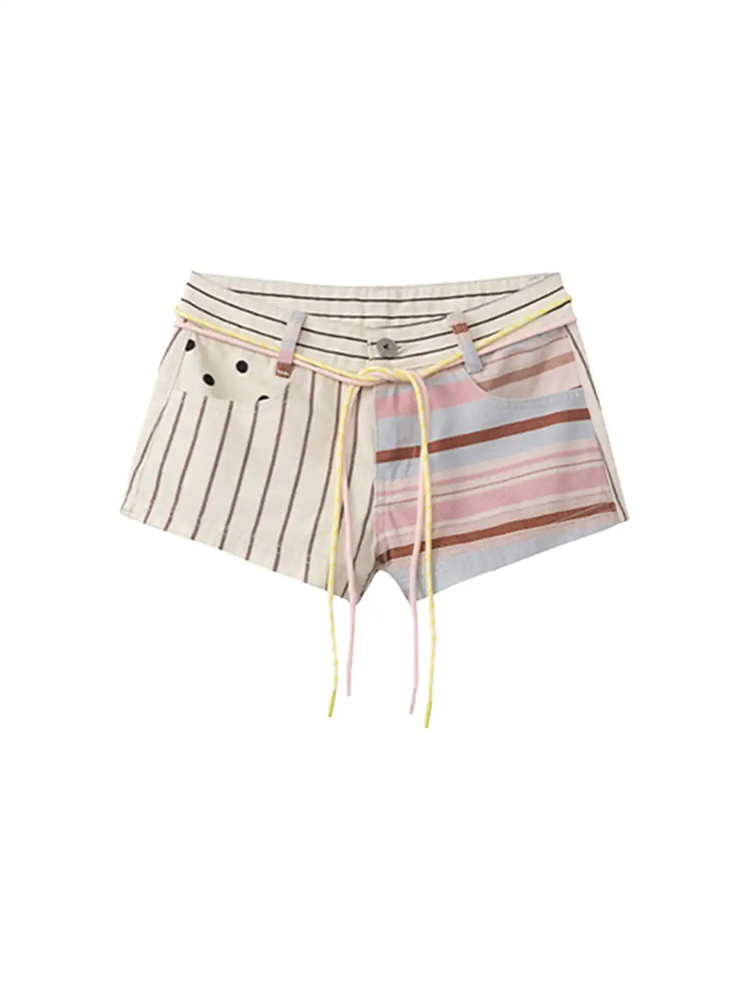 DeleteEX | Colorblock Striped Printed Shorts