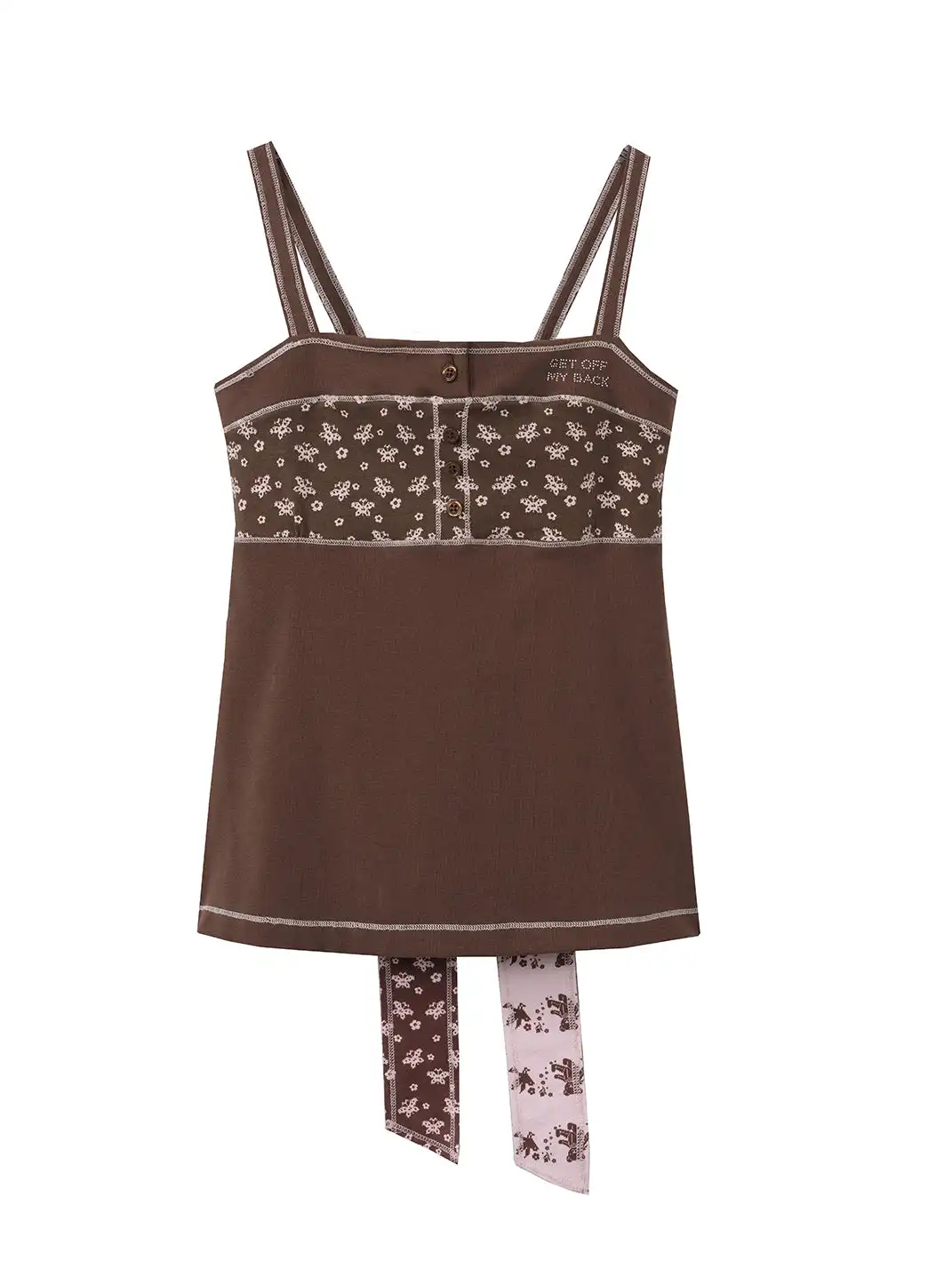 DeleteEX | Adjustable Tie Colorblock Printed Cami