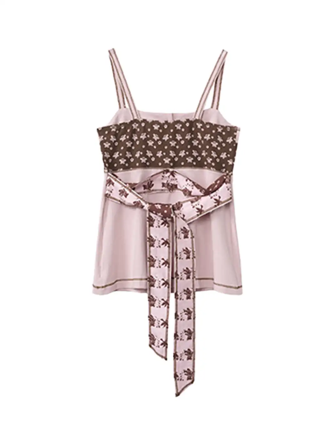 DeleteEX | Adjustable Tie Colorblock Printed Cami