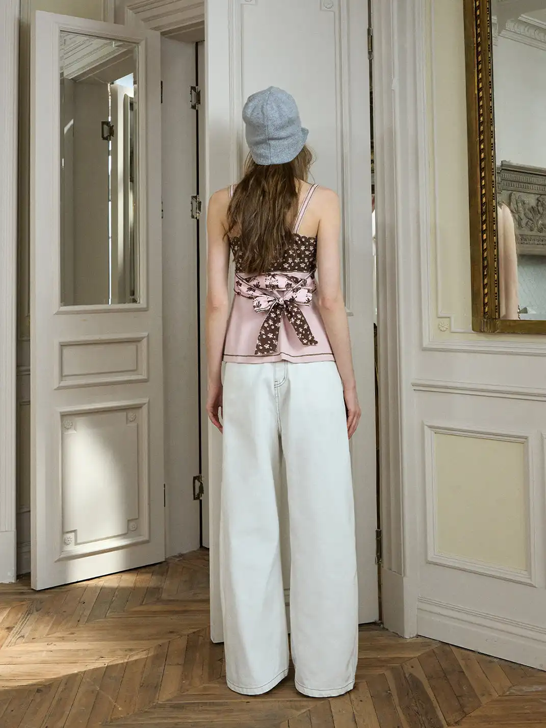 DeleteEX | Adjustable Tie Colorblock Printed Cami