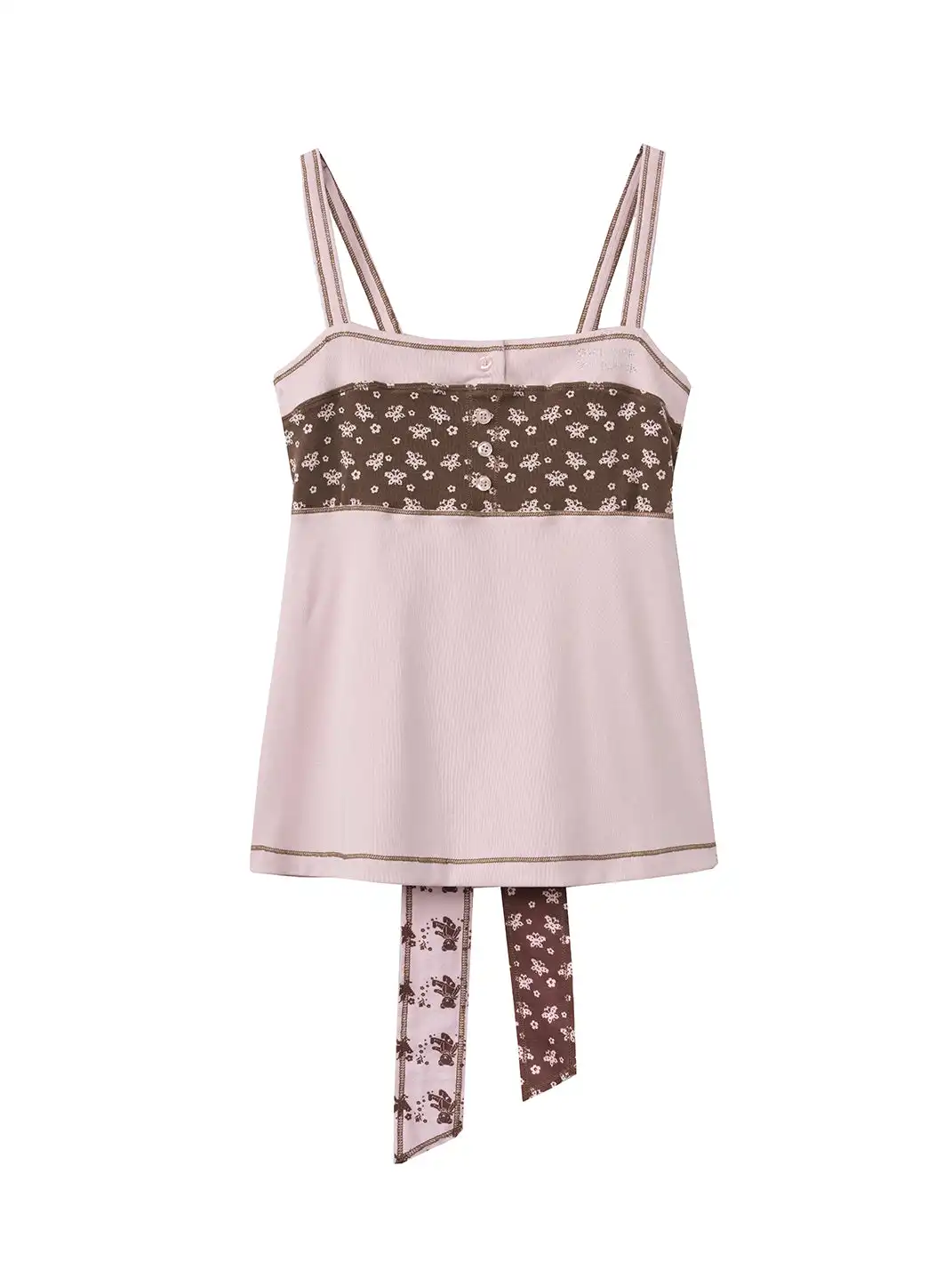 DeleteEX | Adjustable Tie Colorblock Printed Cami