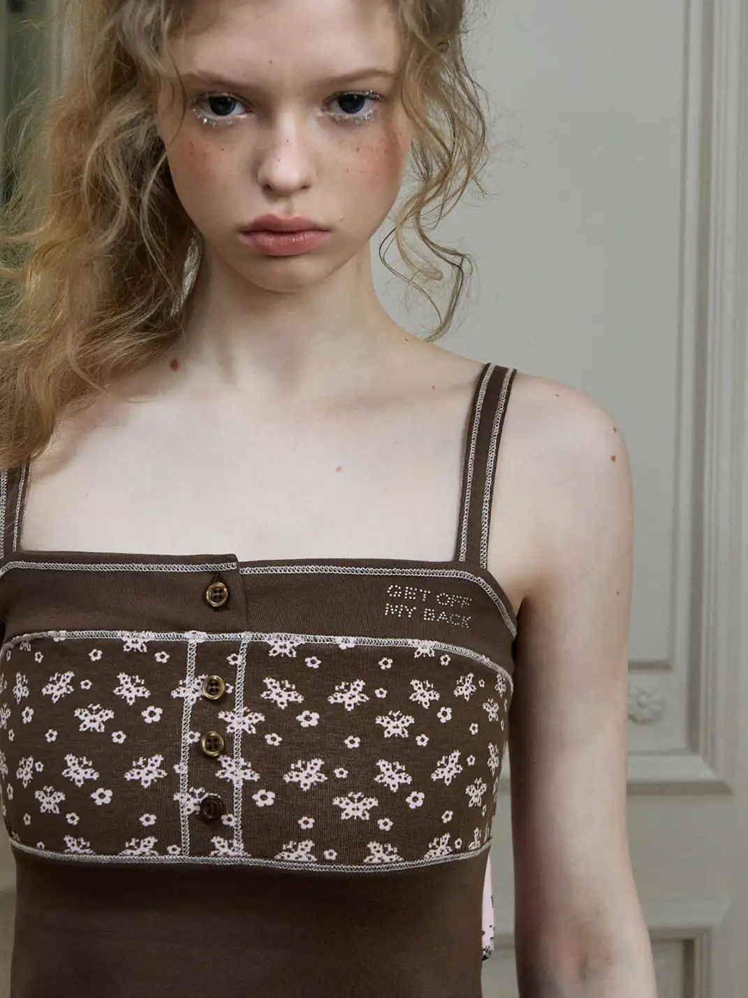 DeleteEX | Adjustable Tie Colorblock Printed Cami