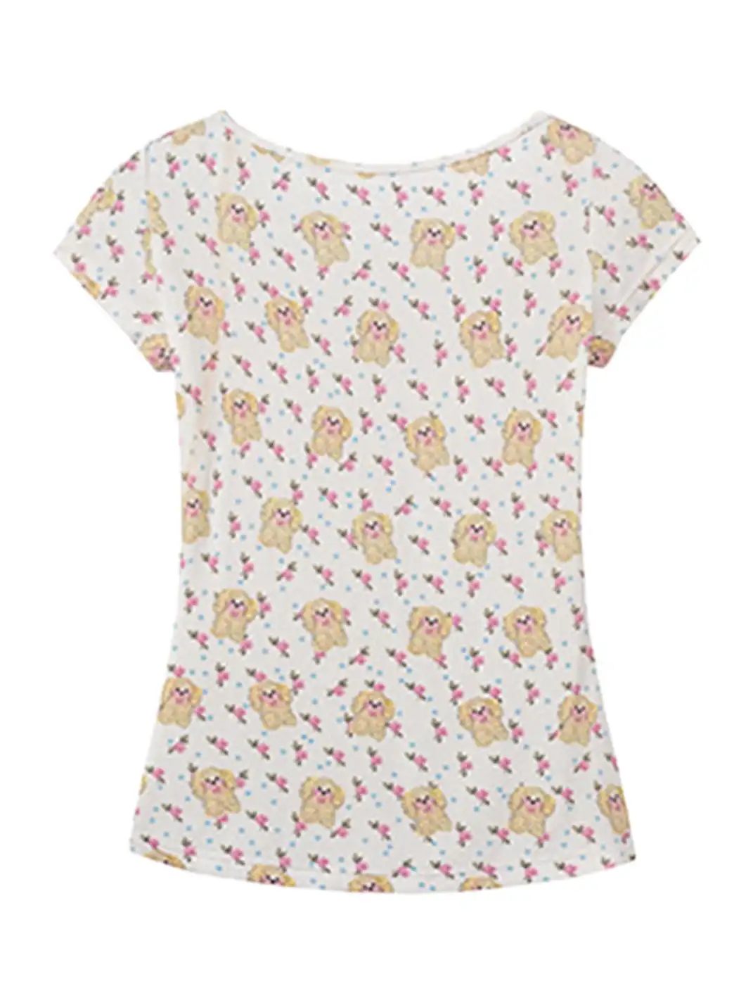 DeleteEX | Printed Drawstring V-Neck T-Shirt