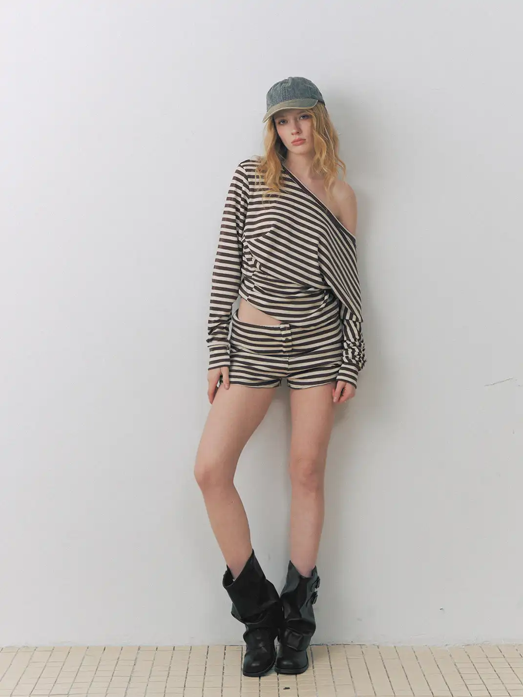 DeleteEX | Striped Tie-Knit Shorts