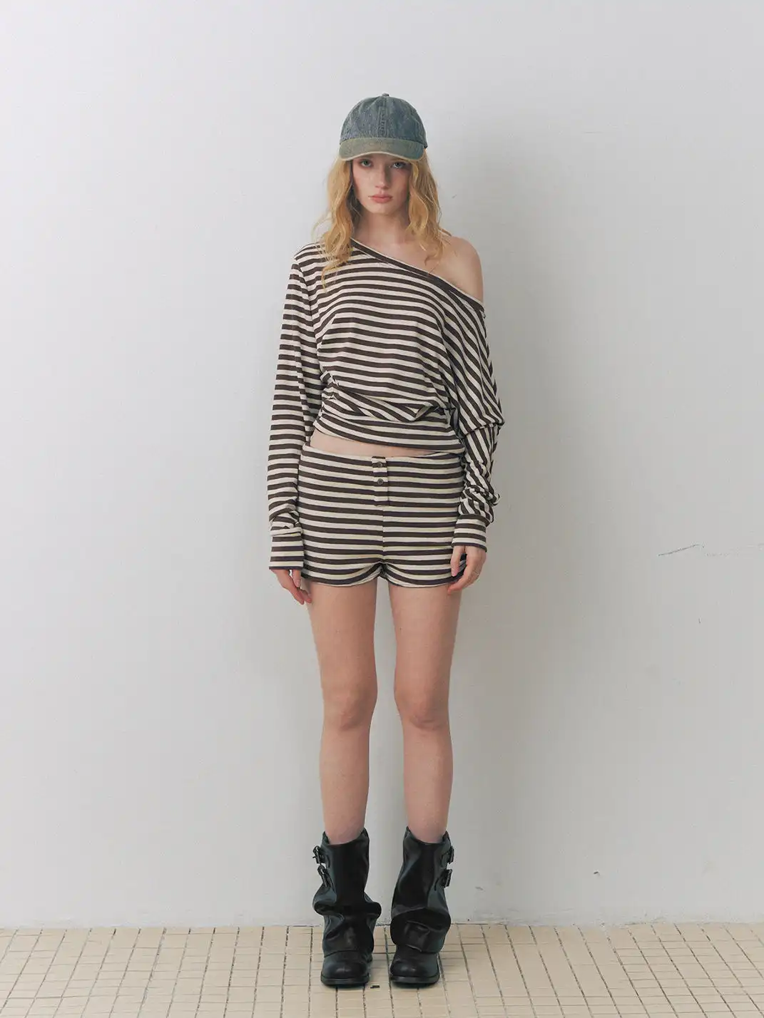 DeleteEX | Striped Tie-Knit Shorts