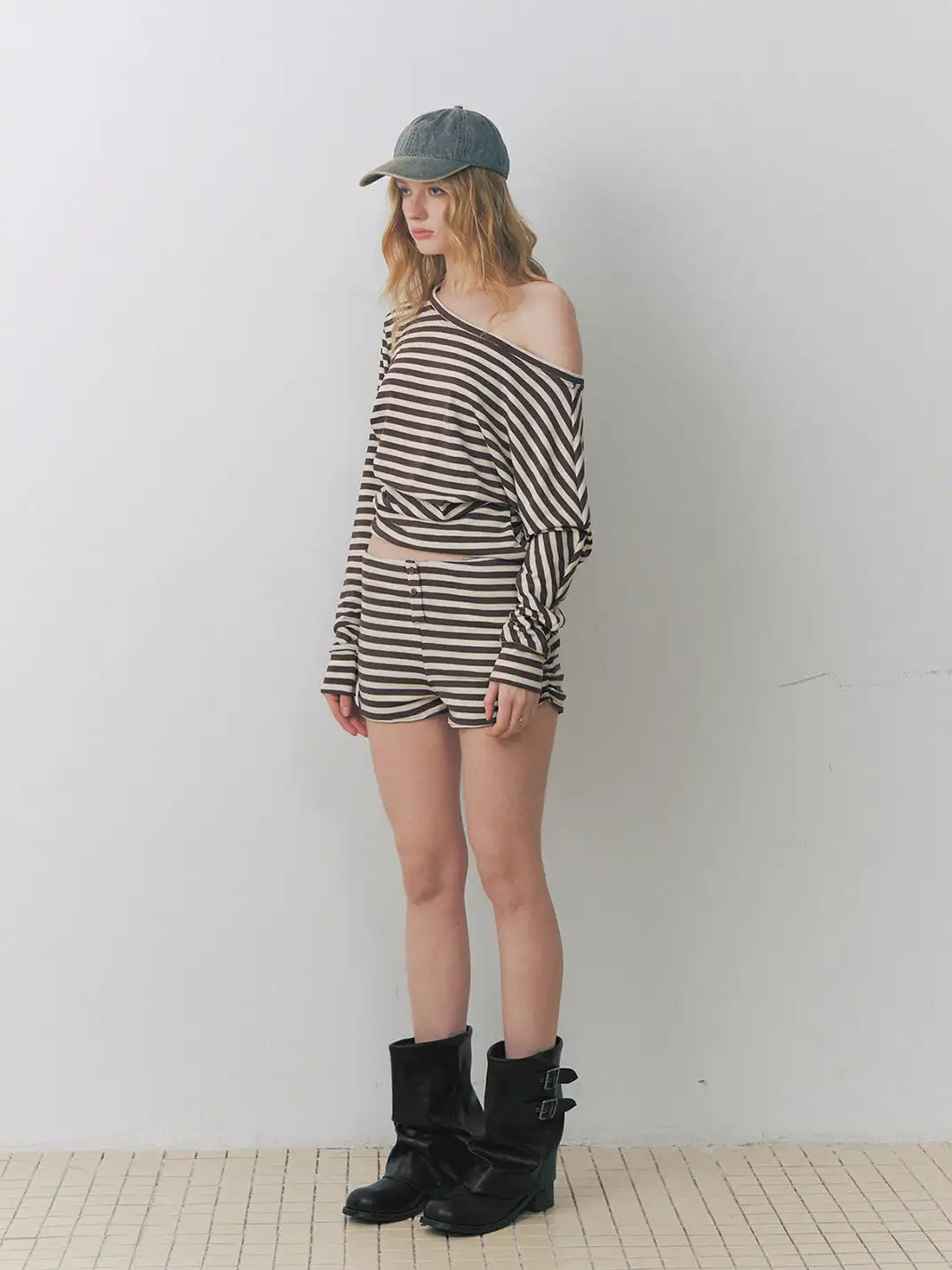 DeleteEX | Striped Tie-Knit Shorts