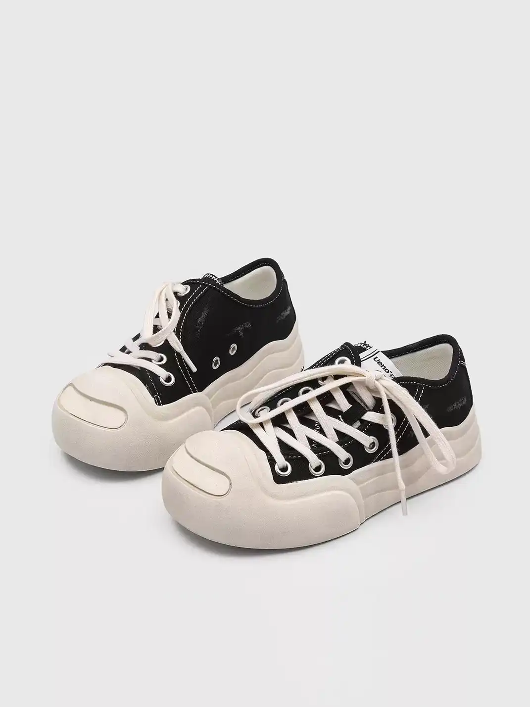 UENO PLANET | Vintage Platform Round Toe Canvas Shoes