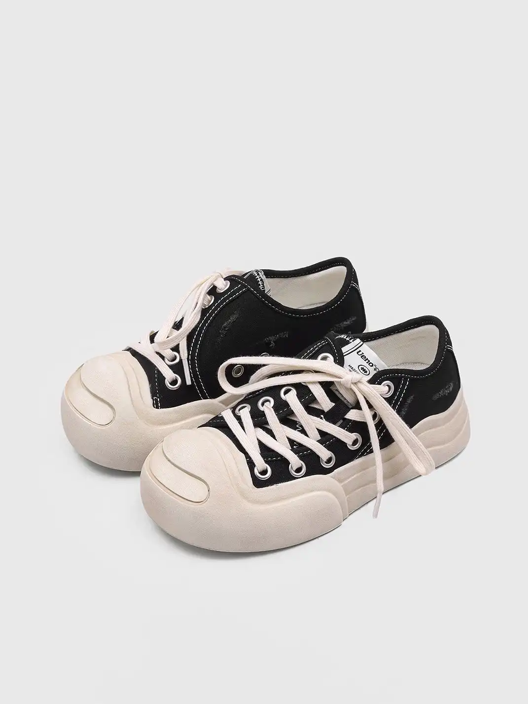 UENO PLANET | Vintage Platform Round Toe Canvas Shoes