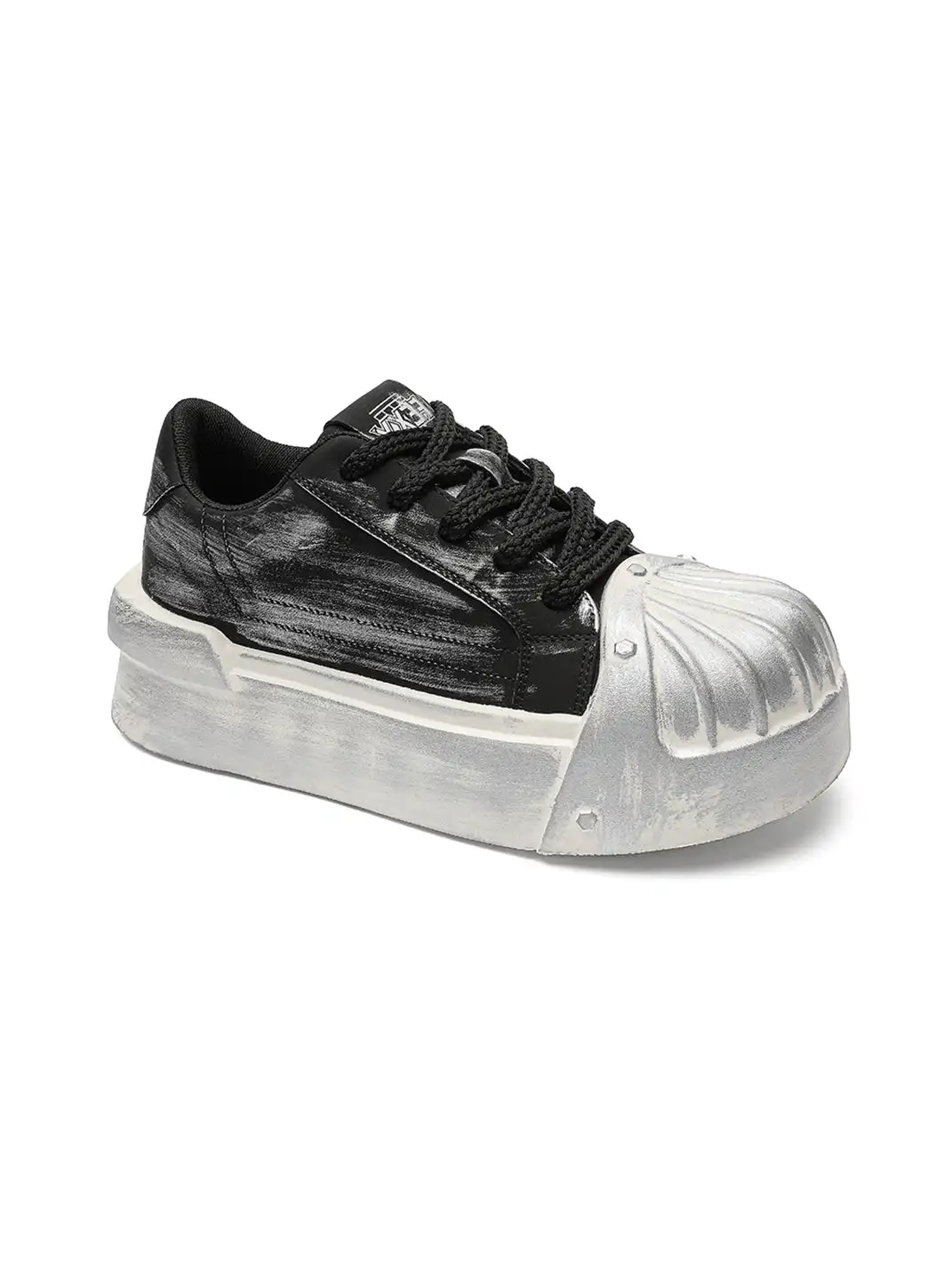UENO PLANET | Vintage Distressed Shell Toe Platform Skate Shoes