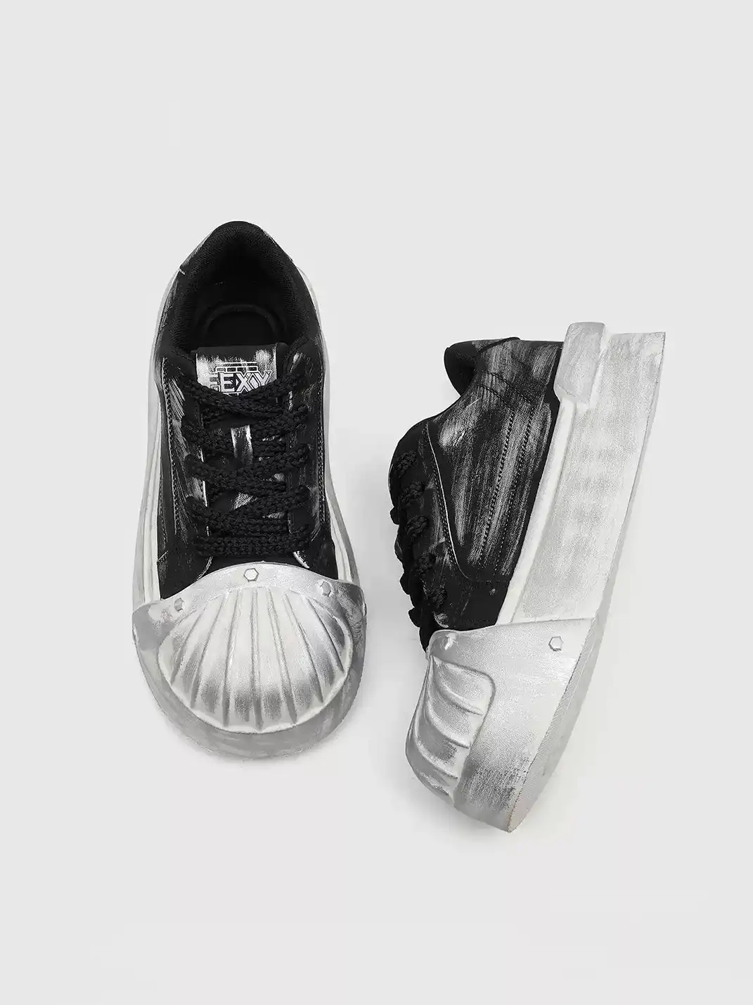UENO PLANET | Vintage Distressed Shell Toe Platform Skate Shoes