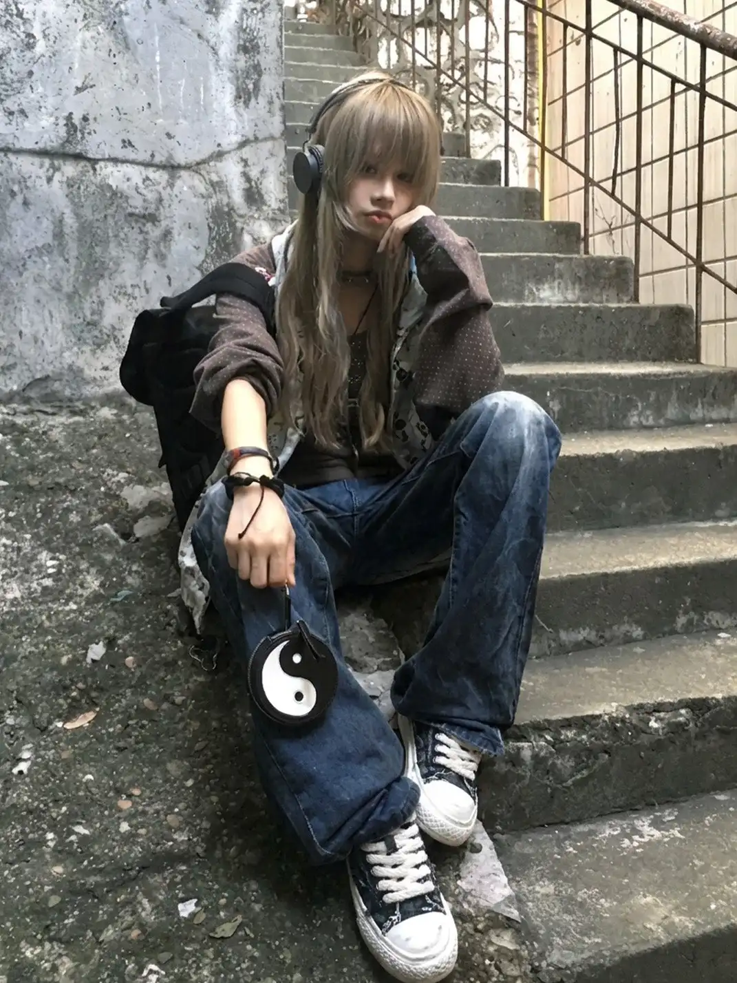 Jifffly | Distressed Raw Edge Denim Platform Skate Shoes