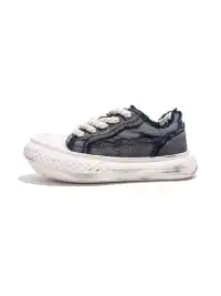 Jifffly | Distressed Raw Edge Denim Platform Skate Shoes