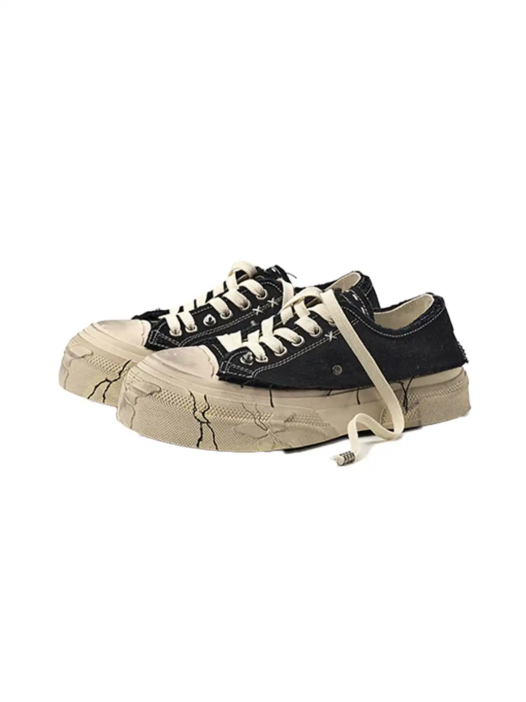 Butterfly Nebula | Distressed Wipe Wash Platform Canvas Shoes