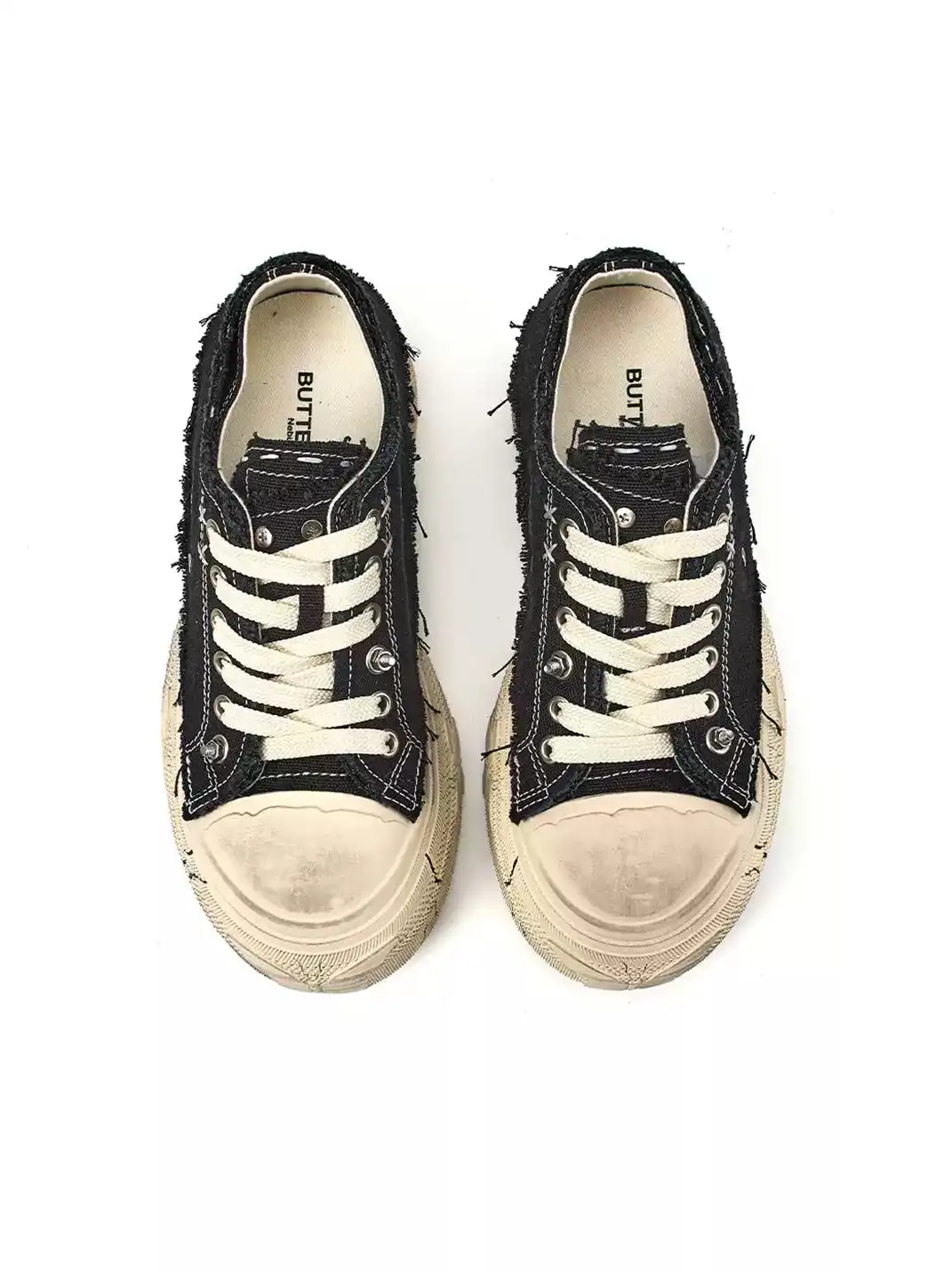 Butterfly Nebula | Distressed Wipe Wash Platform Canvas Shoes