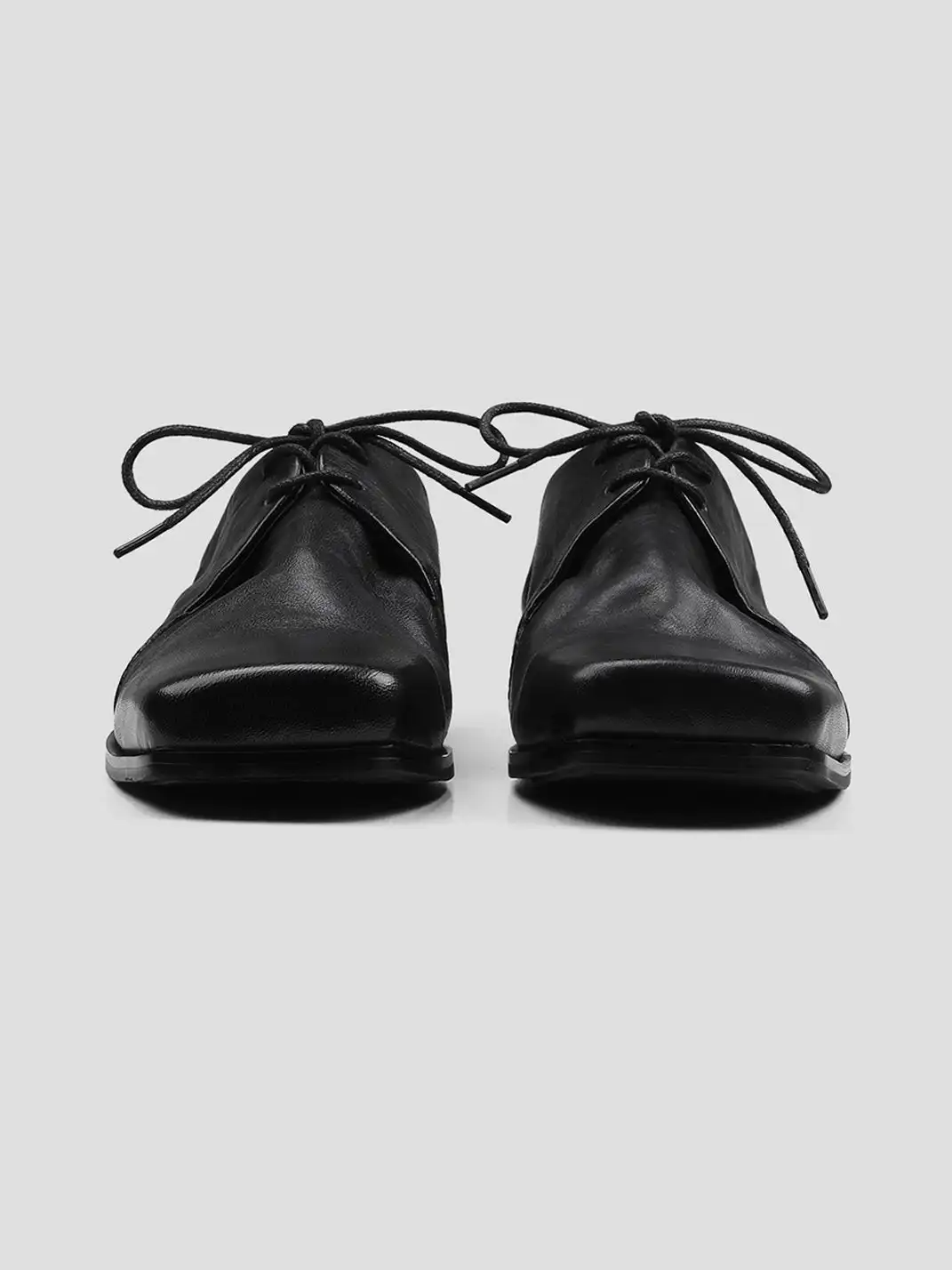 HANQIAORIJI | Washed Horsehide Square Toe Mule Slippers