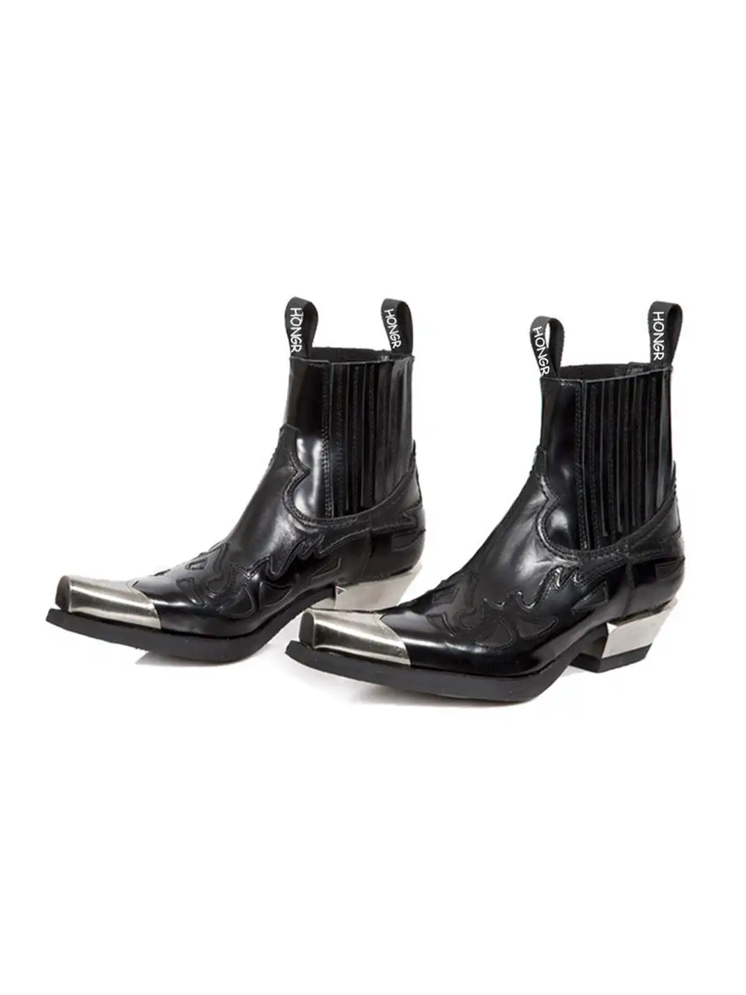 JiangGe | High Heel Square Toe Punk Chelsea Boots