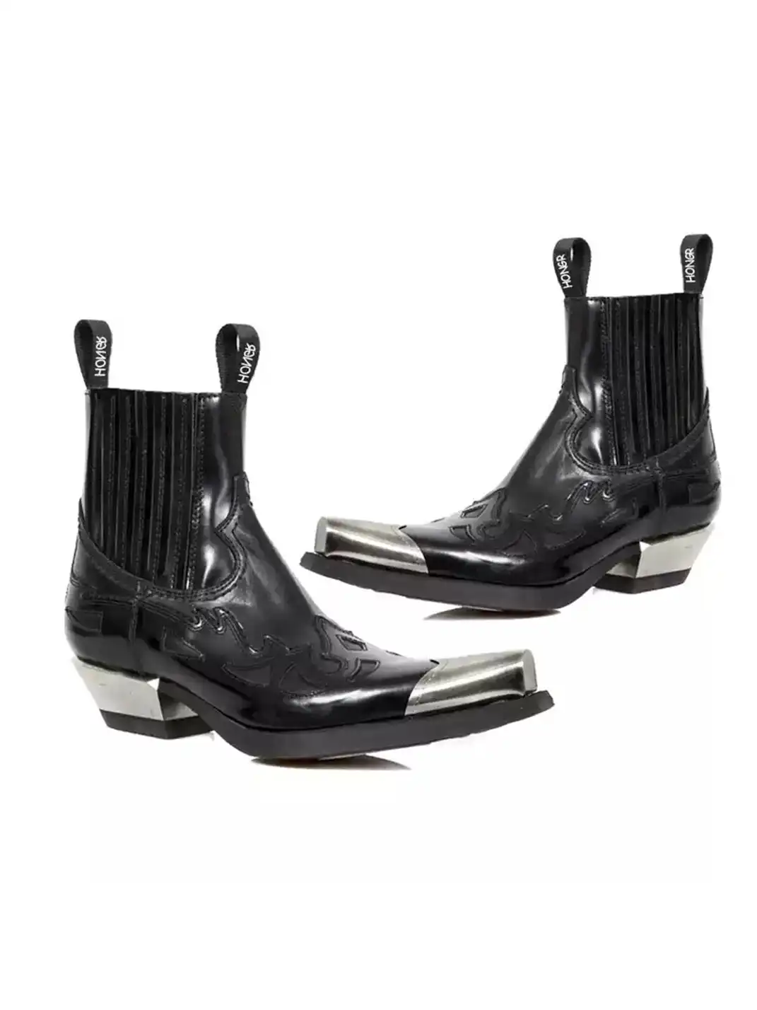 JiangGe | High Heel Square Toe Punk Chelsea Boots