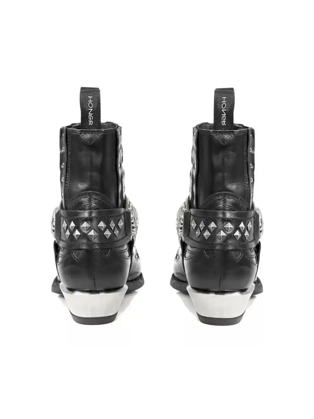 JiangGe | Pointed Toe Rivet Chelsea Ankle Boots