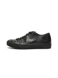 NEIGBORL | Low-Top Washed Distressed Horsehide Skate Shoes