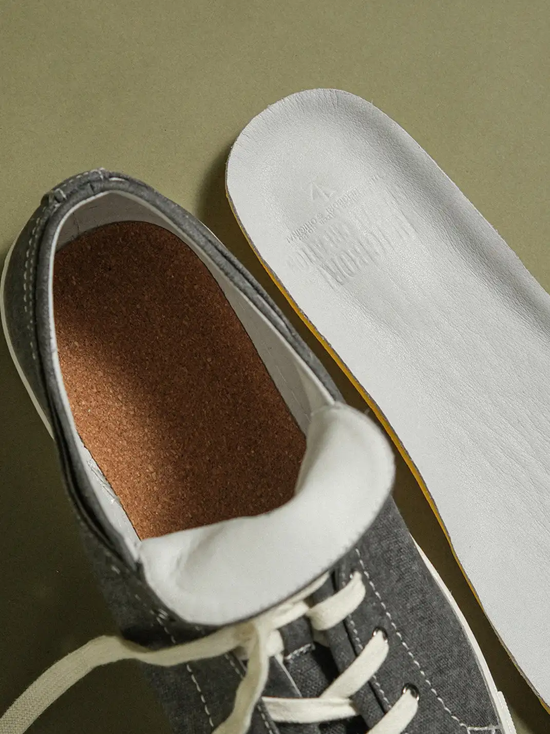 NEIGBORL | Washed Dark Gray Shell Toe Low-Top Canvas Shoes
