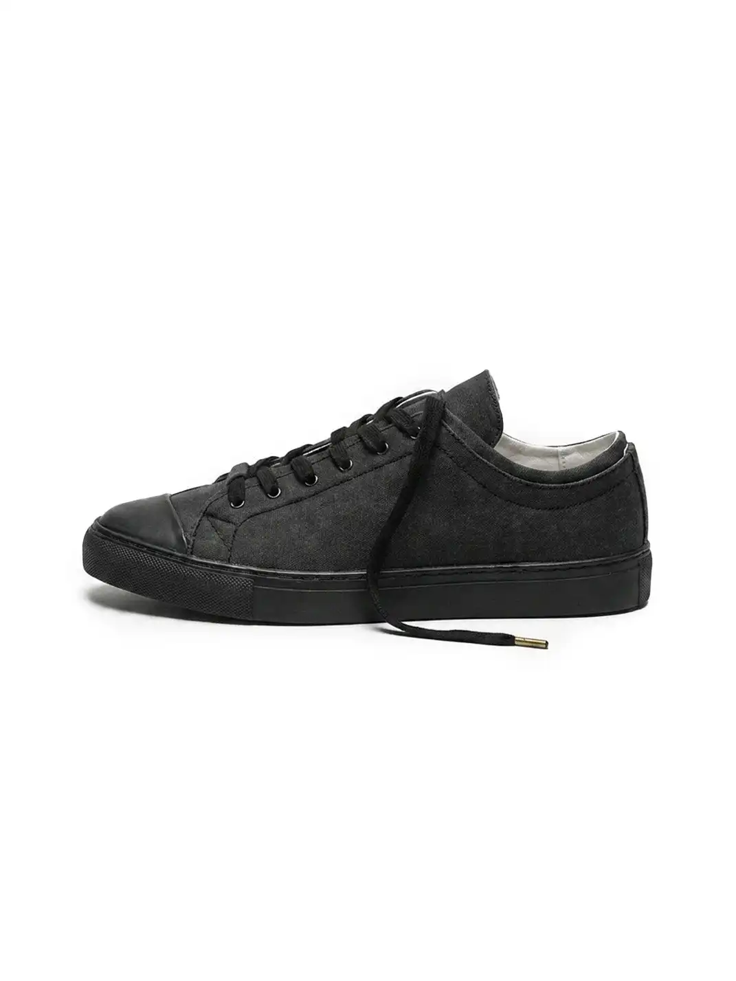 NEIGBORL | Washed Dark Gray Shell Toe Low-Top Canvas Shoes