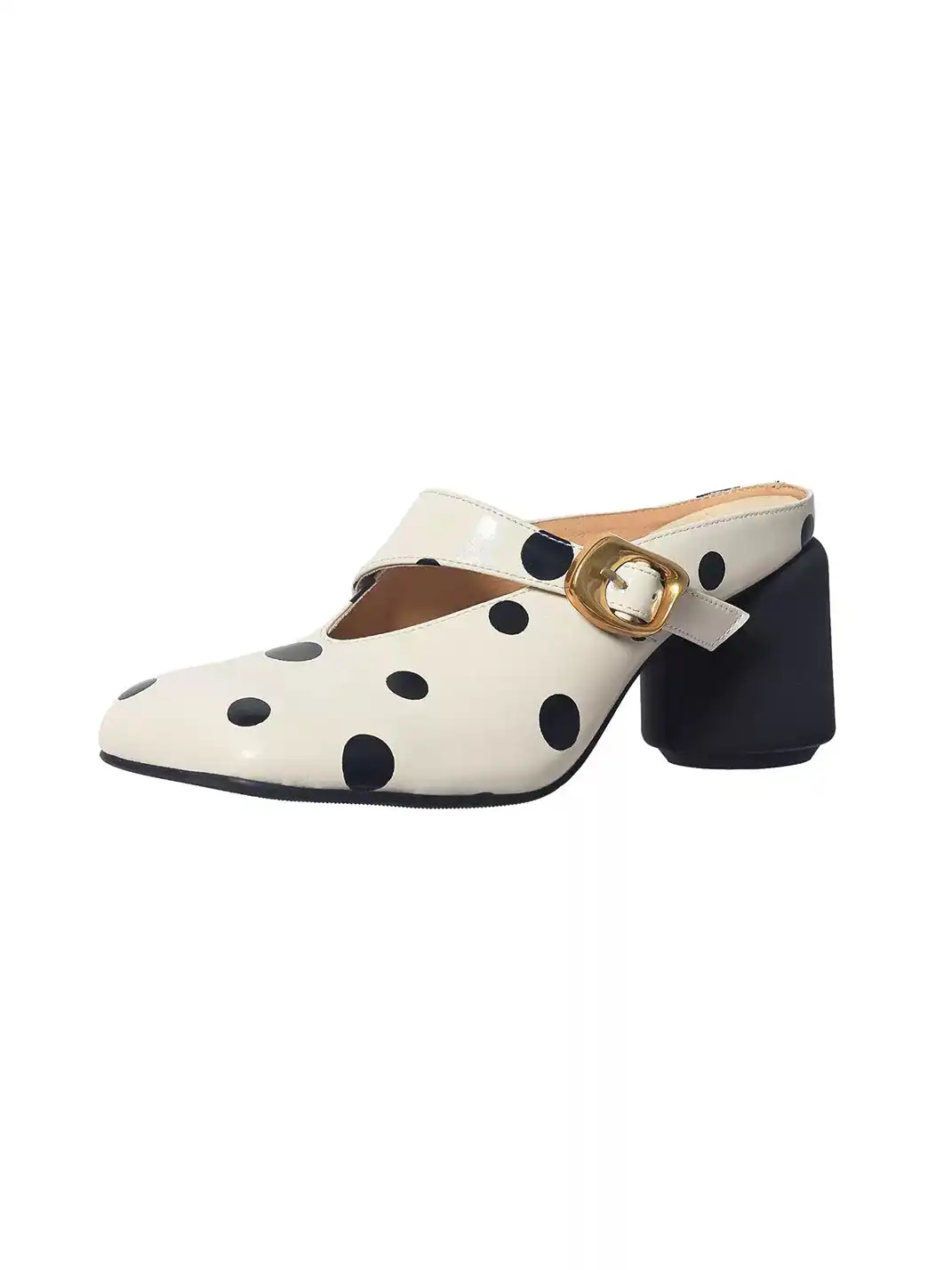 YOUMONKE | Polka Dot Closed-Toe Mule Heels-8CM
