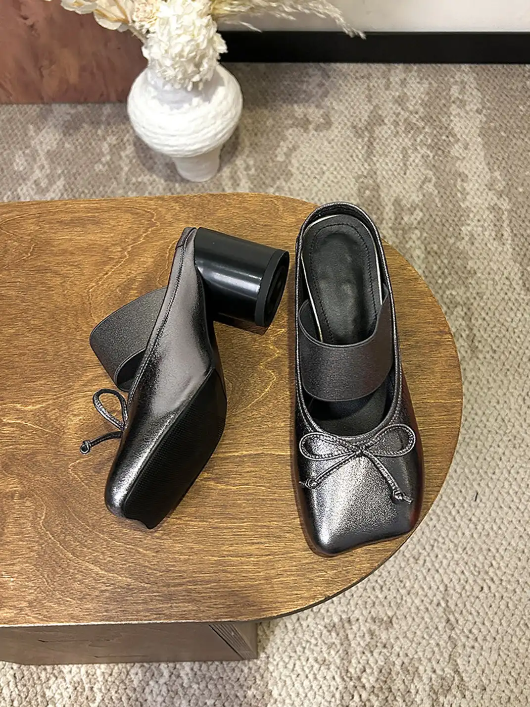 YOUMONKE | 7CM Bow Square-Toe High Heel Sandals