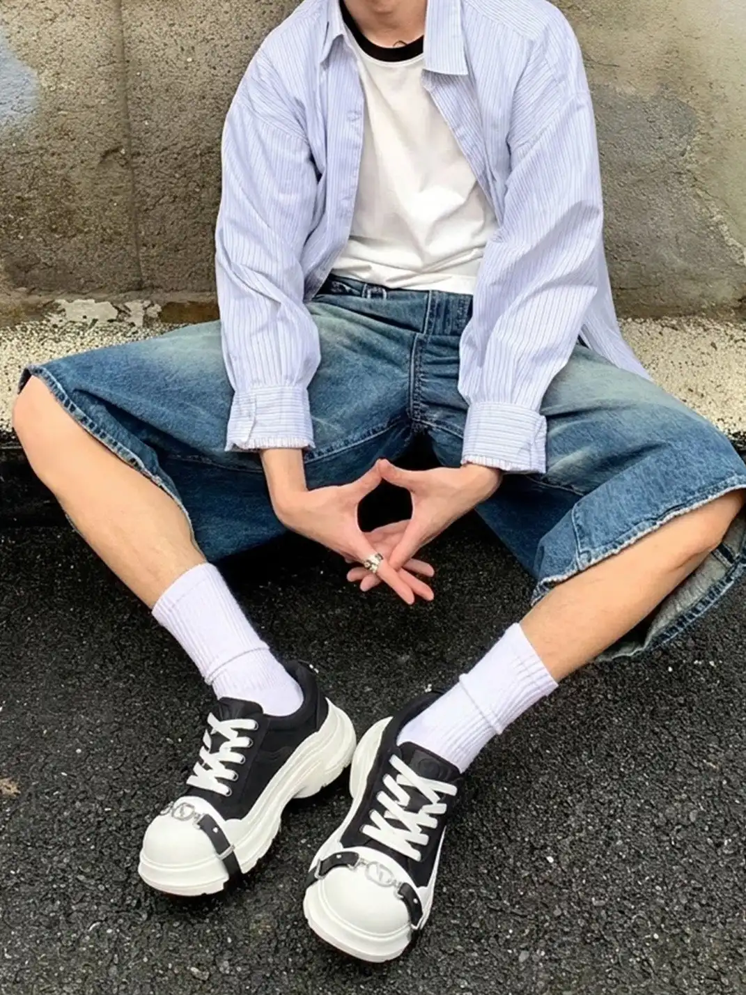 ABCICEY | Black & White Casual Lace-Up Canvas Shoes
