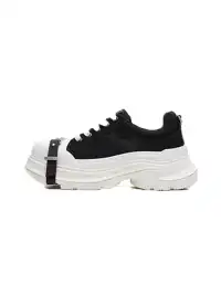 ABCICEY | Black & White Casual Lace-Up Canvas Shoes