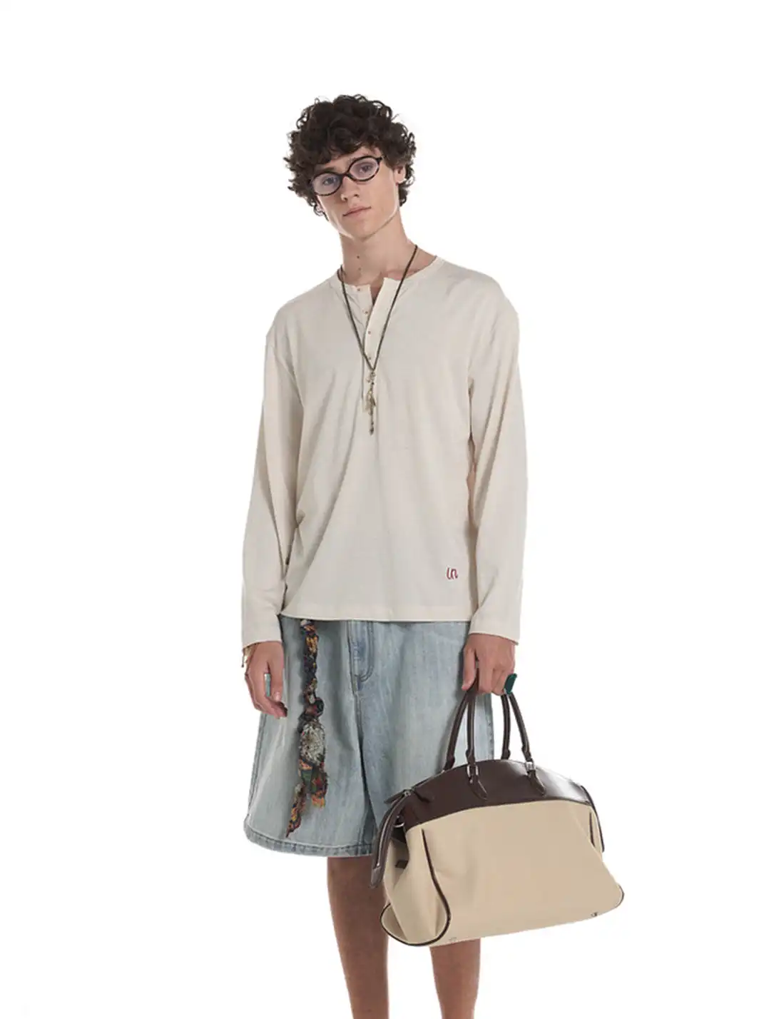Unvesno | Multi-Color Henley Neck Long Sleeve T-Shirt