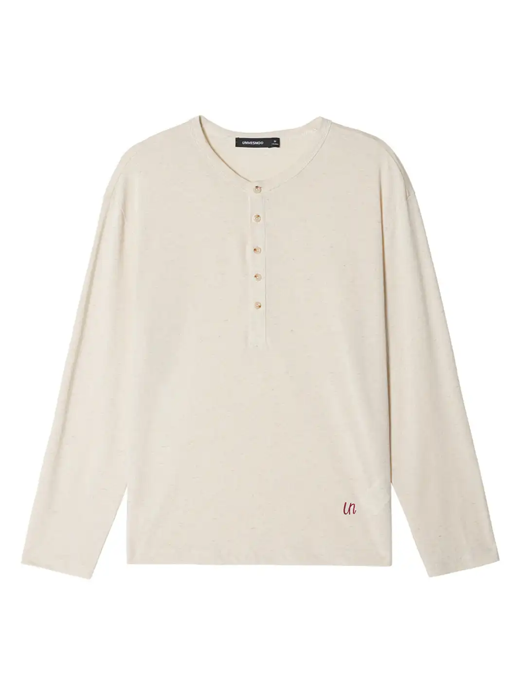 Unvesno | Multi-Color Henley Neck Long Sleeve T-Shirt