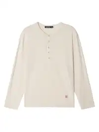 Unvesno | Multi-Color Henley Neck Long Sleeve T-Shirt