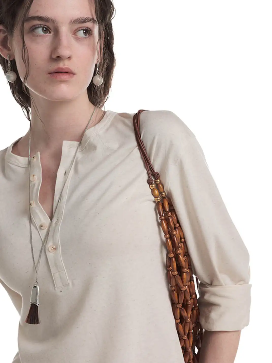 Unvesno | Multi-Color Henley Neck Long Sleeve T-Shirt