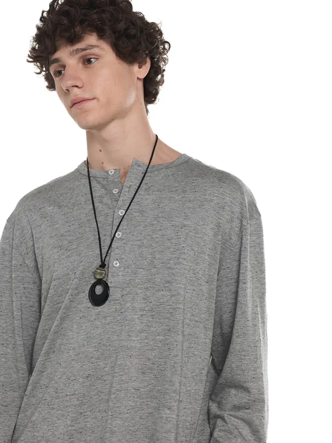 Unvesno | Multi-Color Henley Neck Long Sleeve T-Shirt