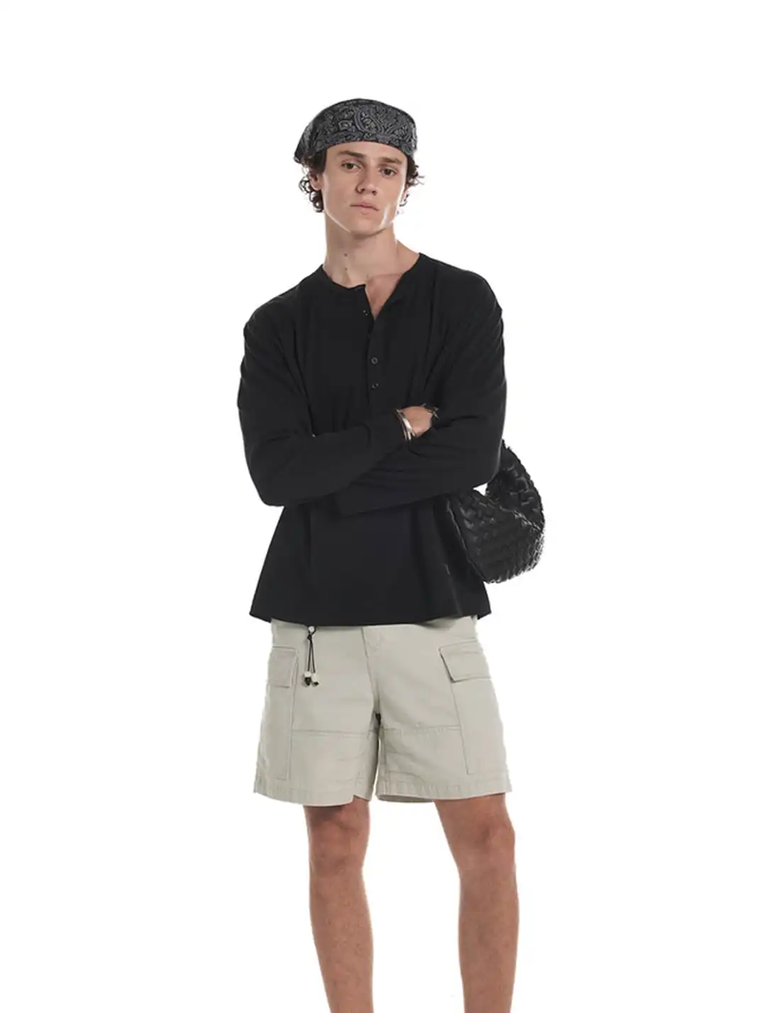 Unvesno | Multi-Color Henley Neck Long Sleeve T-Shirt