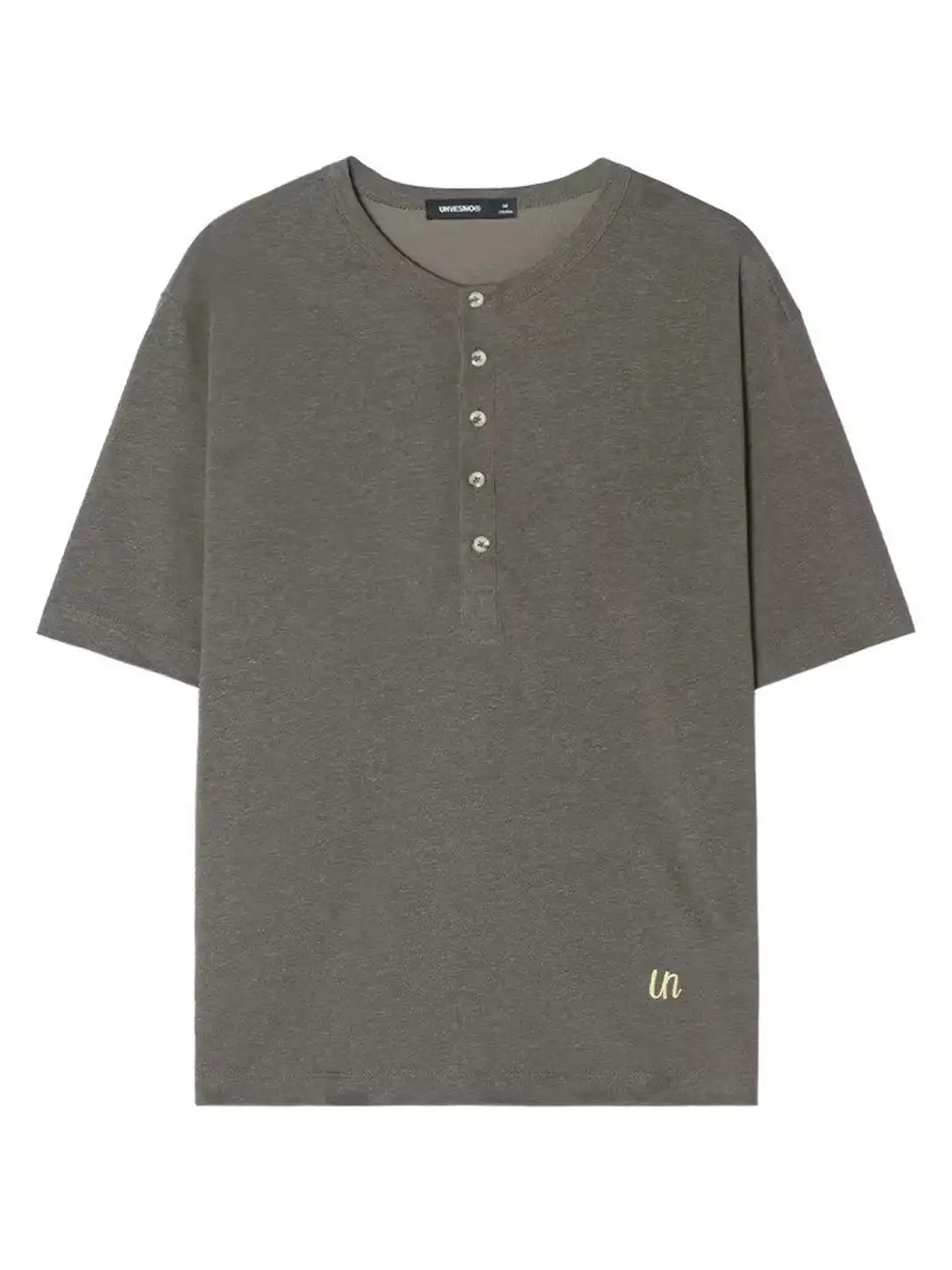 Unvesno | Multi-Color Henley Neck Short Sleeve T-Shirt