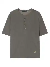 Unvesno | Multi-Color Henley Neck Short Sleeve T-Shirt