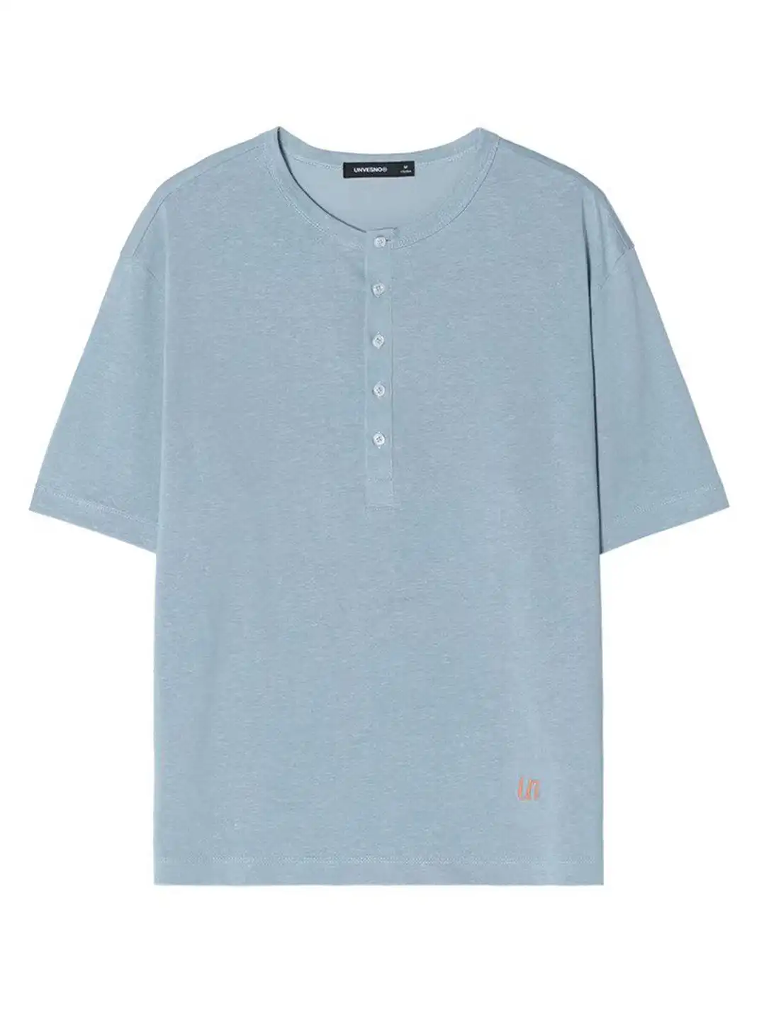 Unvesno | Multi-Color Henley Neck Short Sleeve T-Shirt